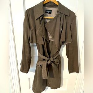 Club Monaco Collared Belted Green Trench